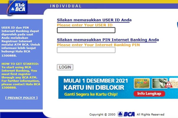 Cara daftar klik bca