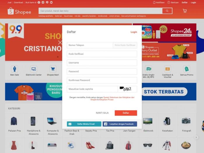 Cara daftar shopee mall