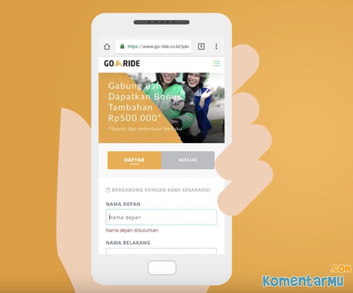 Cara daftar go jek online