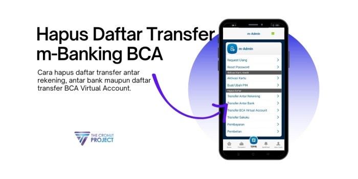 Cara menghapus daftar rekening bca