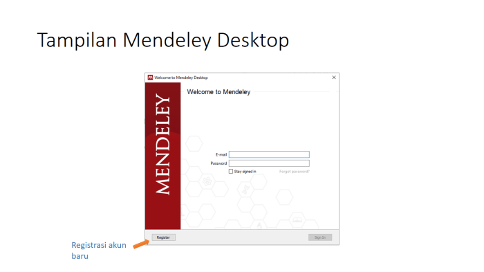 Cara daftar mendeley