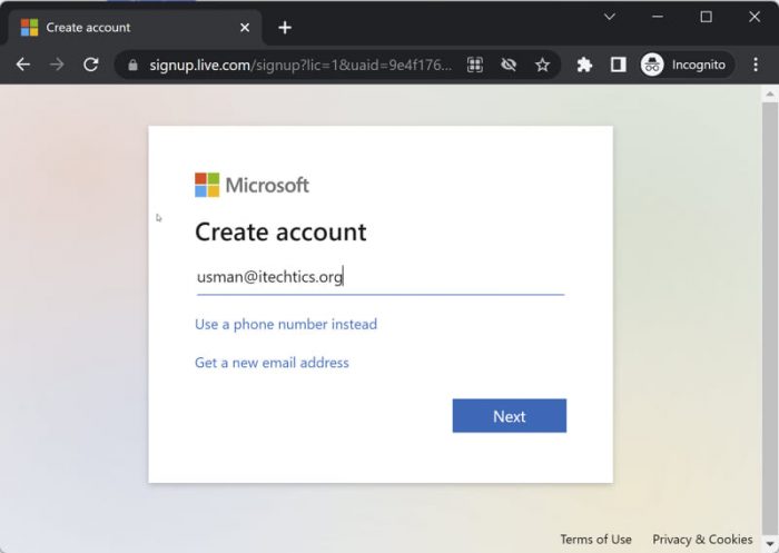 Cara daftar akun microsoft