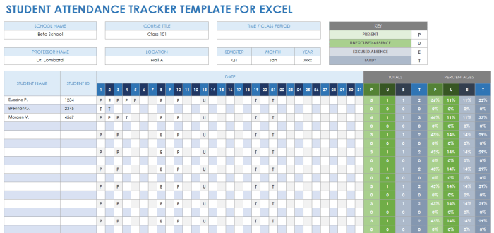 Cara membuat daftar hadir di excel