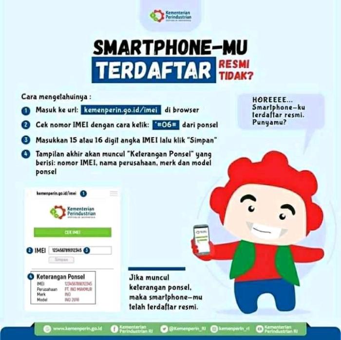 Cara cek imei terdaftar di kemenperin