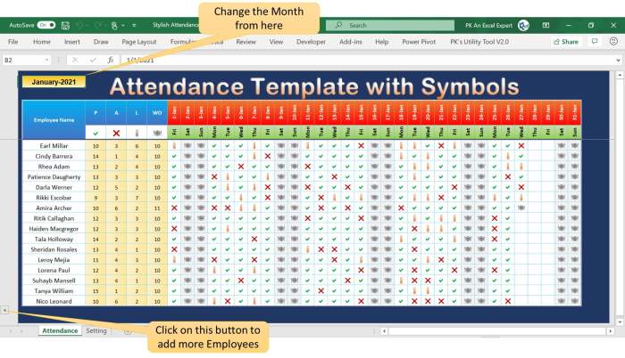 Cara membuat daftar hadir di excel