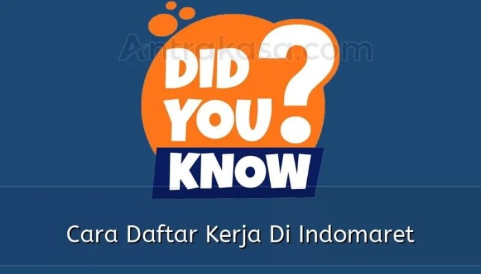 Cara daftar kerja indomaret