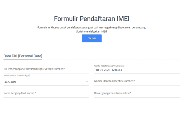 Cara daftar imei tanpa ke bea cukai