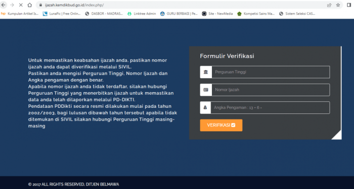 Cara mengecek ijazah terdaftar di dikti