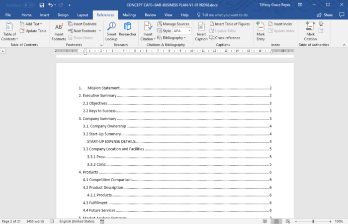 Cara membuat daftar isi di microsoft word 2010