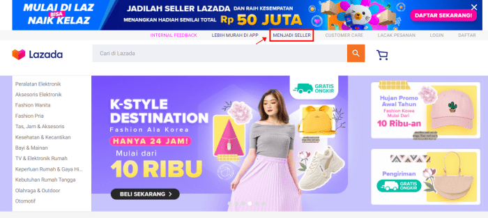 Cara daftar jualan di lazada lewat hp