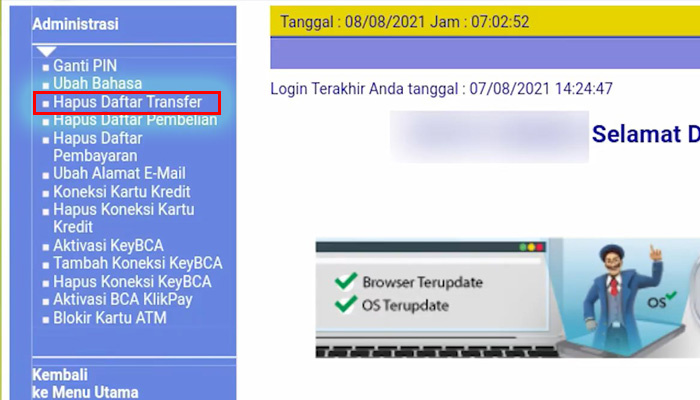 Cara menghapus daftar rekening di bca mobile