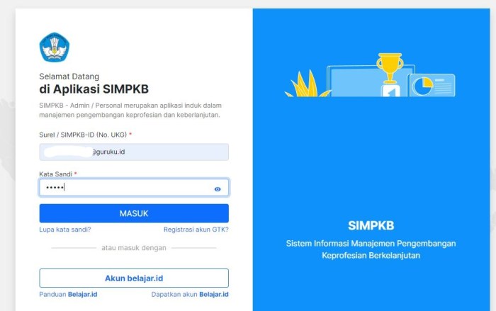 4. cara daftar akun belajar id di simpkb