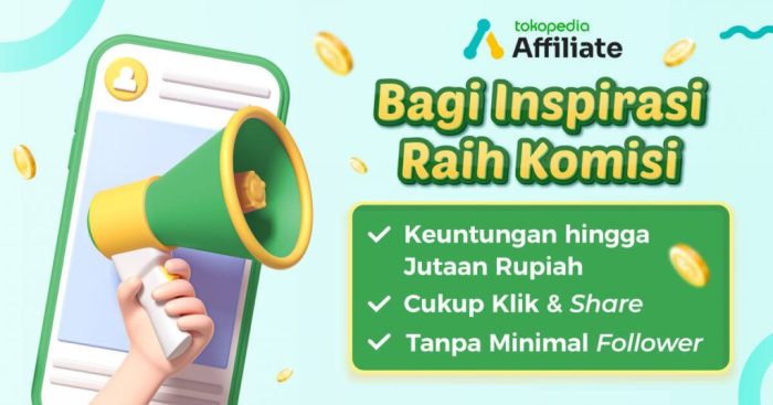 Cara daftar affiliate tokopedia