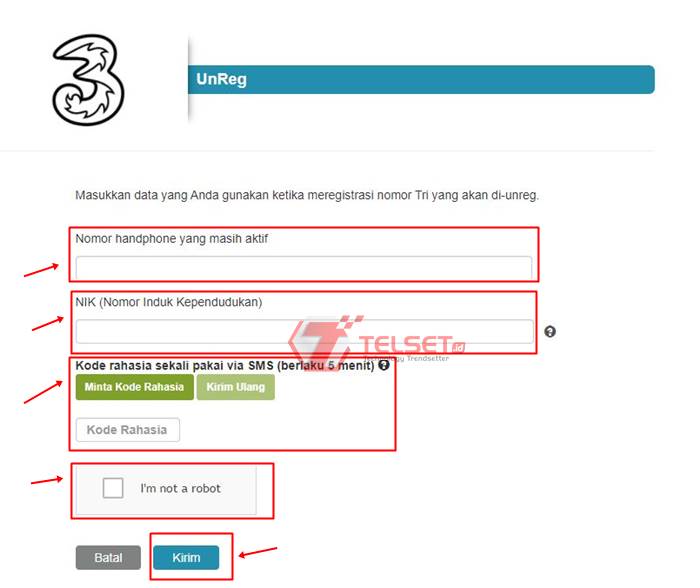 Cara daftar kartu tri baru